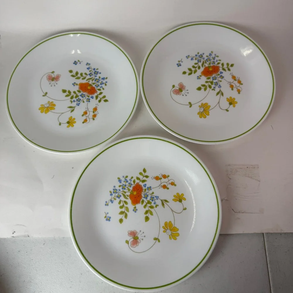 Corelle Corning Wildflower Lot 10 Salad Lunch Dessert Plates Vintage Floral